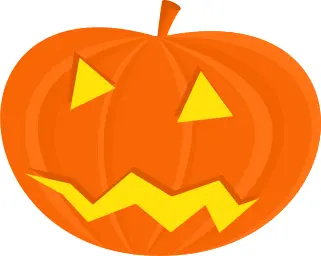 Scary Halloween pumpkin vector drawing
