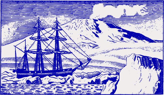Old ship at the South Pole vector image