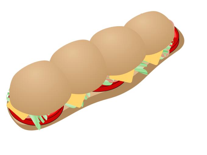 Vector illustration of submarine sandwich