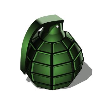 green hand grenade vector clip art