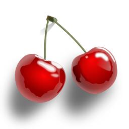 Cherries with shadow vector clip art