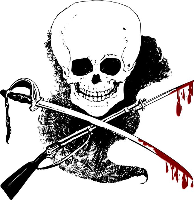 Vector illustration of scary ghost with skull head