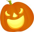 Laughing Halloween pumpkin vector illustration