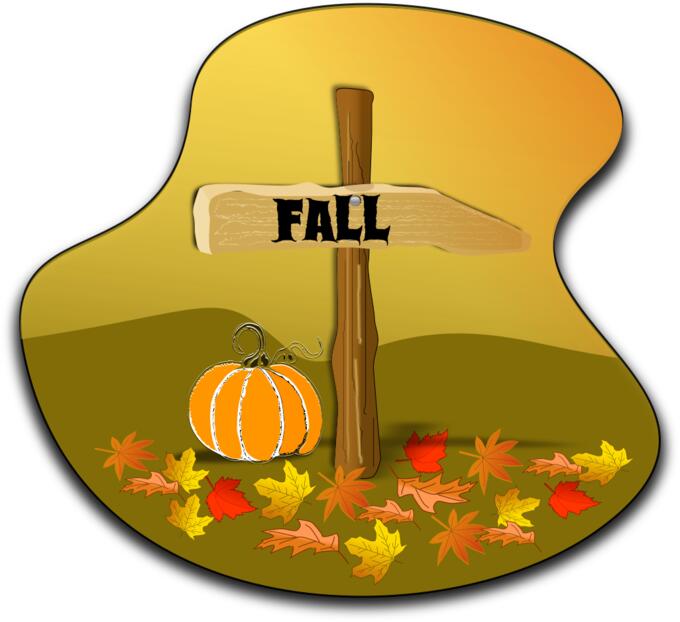 Fall landscape vector drawing