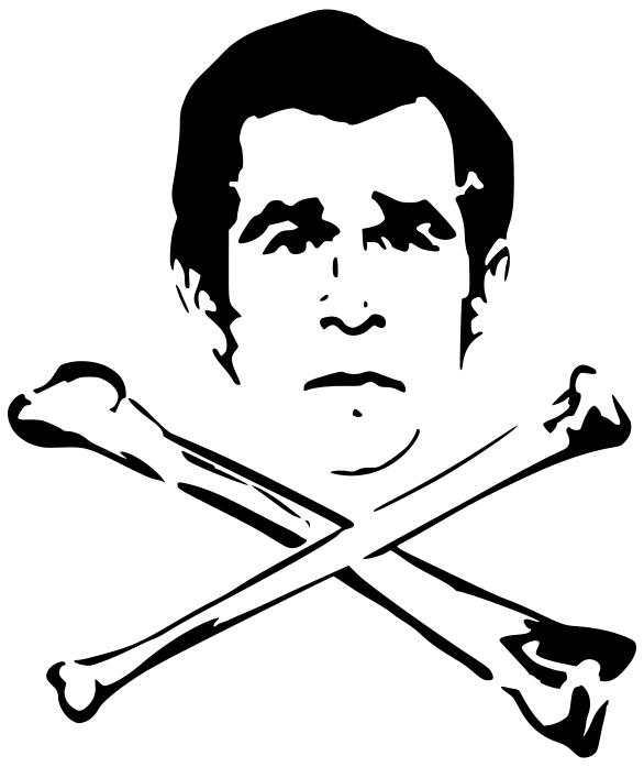 George Bush and two bones vector image