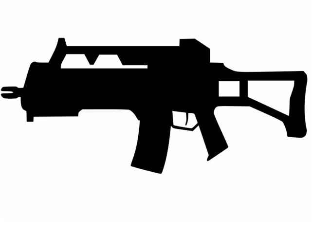 Assault rifle silhouette vector image