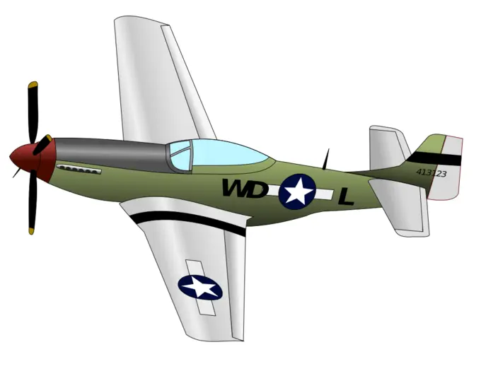 P51 Mustang fighter plane vector image