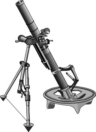 Mortar launcher vector image