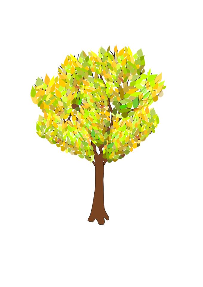 Tree in autumn vector graphics