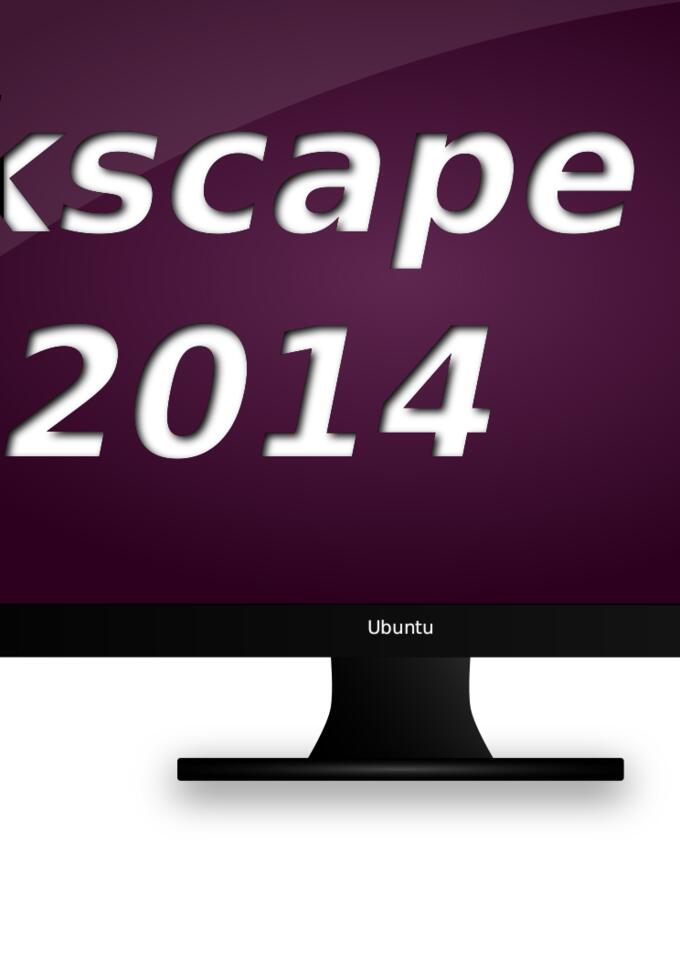 PC monitor with Inkscape background vector image