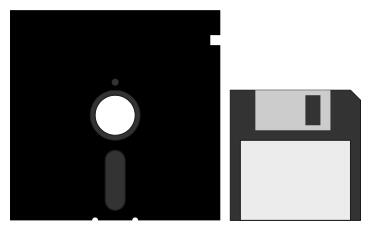 3.5" and 5.25" floppy disks vector image