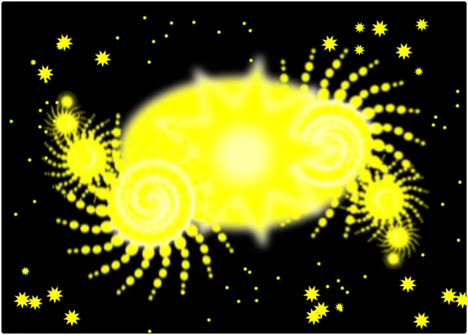 Gallaxies collide vector image