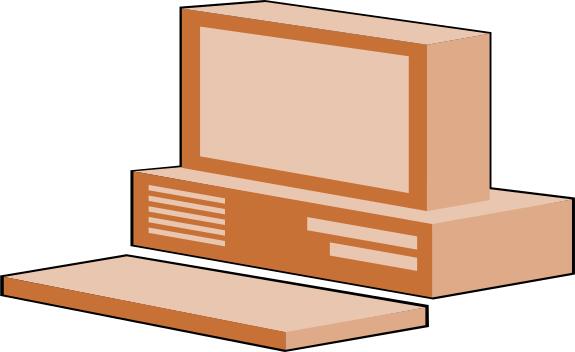 Brown computer configuration vector image