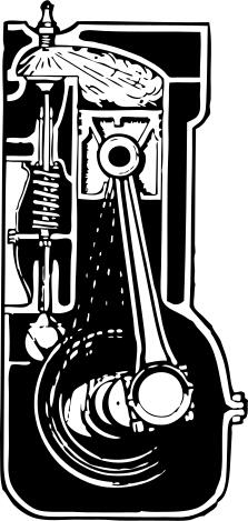Engine cross section vector graphics