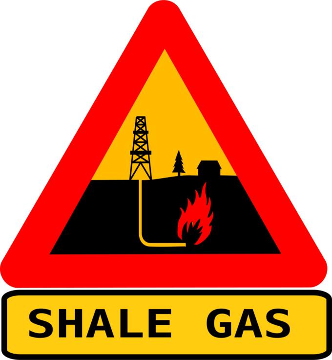 Vector warning sign for shale gas fracking