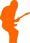 Rock guitarist silhouette vector image