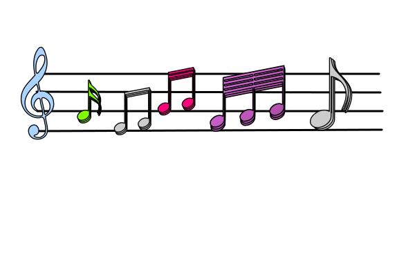 Colorful musical notes vector image