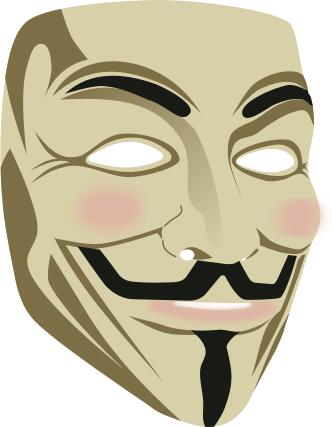 Guy Fawkes mask in 3D vector image