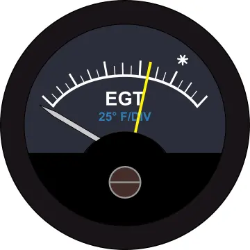 An exhaust gas temperature gauge vector drawing