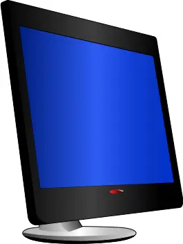 Freestanding LCD monitor vector image