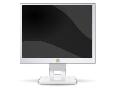 White flat screen LCD monitor vector image