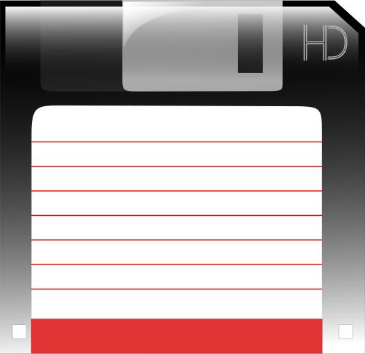 Floppy disk with label vector image