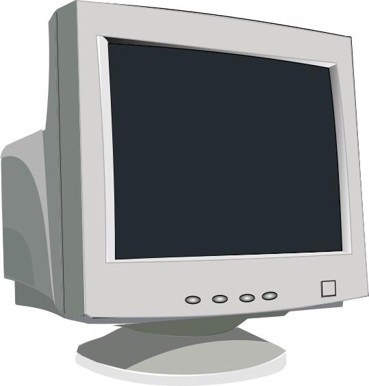 Vector graphics an old CRT computer monitor