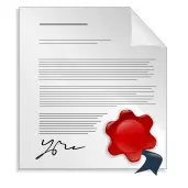 Document with signature and seal vector image