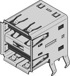 Connector for USB dual type A vector image