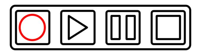 Tapedeck control buttons outline vector image
