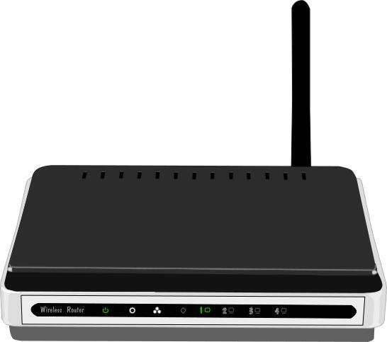 Wireless router with an antenna vector image