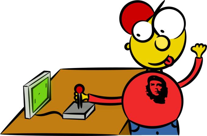 Vector illustration of a gamer