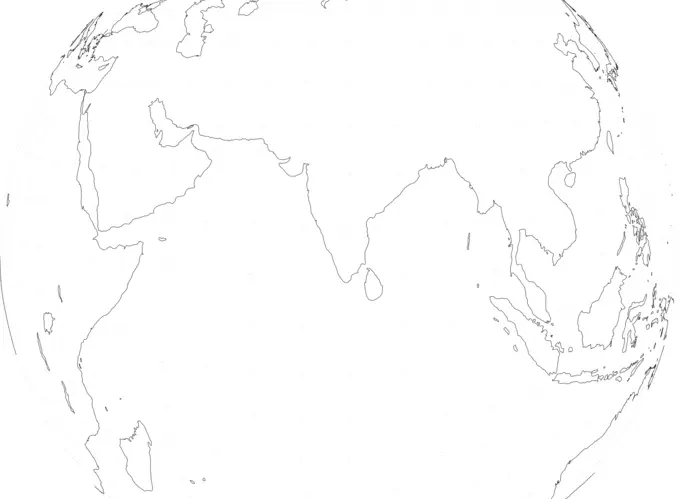 View of India from space vector drawing
