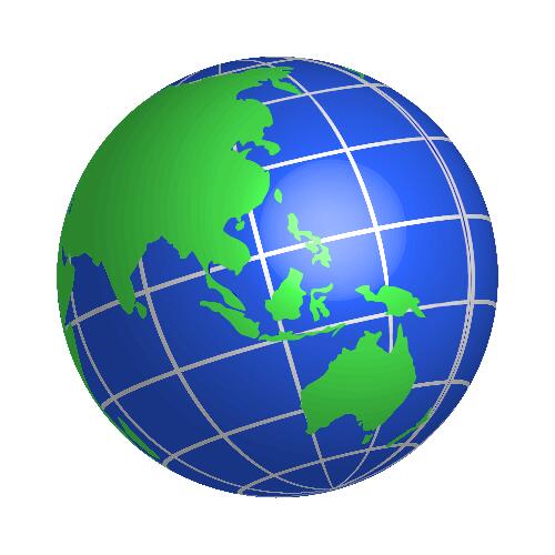 Oceania world globe vector image