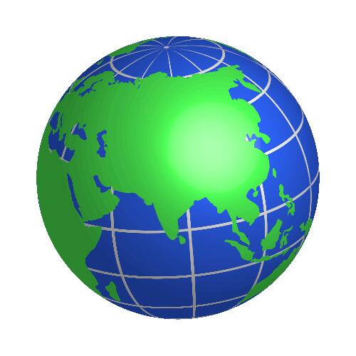 Asia world globe vector image
