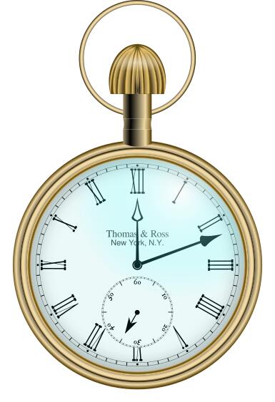 Classic Roman pocket watch vector image