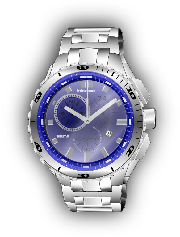Photorealistic vector image of wristwatch