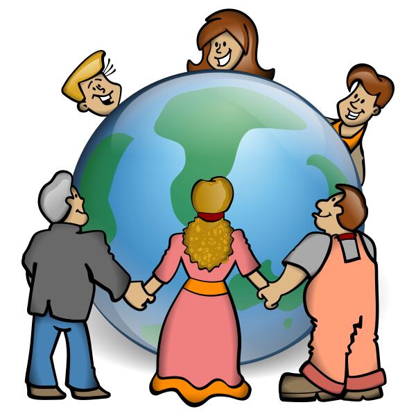 Embrace the world vector graphics