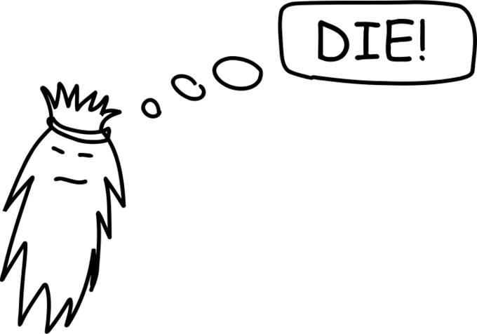 Comic character shouting die vector illustration