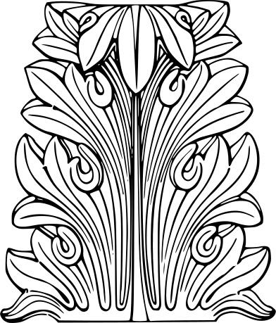 Acanthus leaf vector drawing