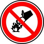 Do not use liquid on fire sign vector image