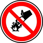 Do not use liquid on fire sign vector image