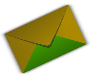 Green and brown envelope vector drawing