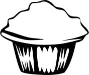 Vanilla muffin vector drawing