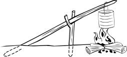 Outdoor cooking crane vector clip art