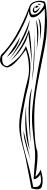 Vector drawing of a woodstick