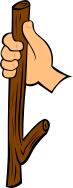 Wood stick in hand vector clip art