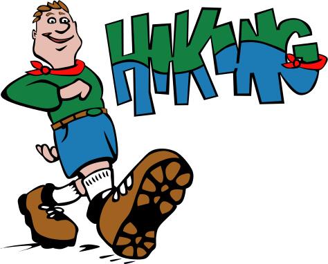 Hiking man vector drawing