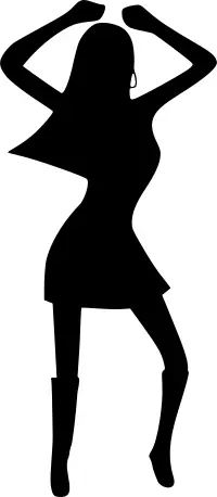 Silhouette of female dancer vector image