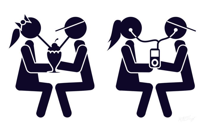 Couple on date vector illustration